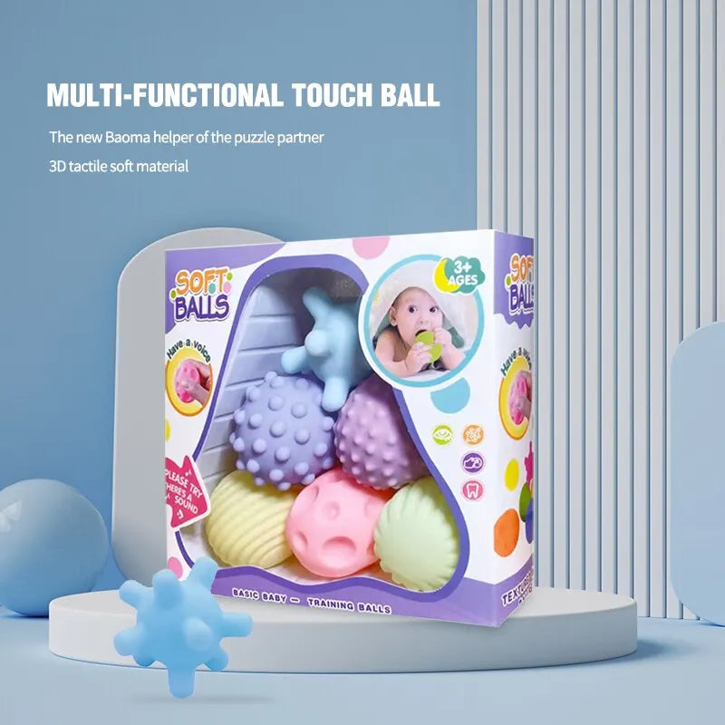Set de 6 Pelotas Sensoriales para Bebés – Estimulación y Diversión