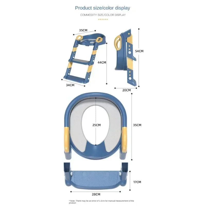 Asiento de Baño Infantil con Escalera Plegable – Entrenador Seguro y Ajustable