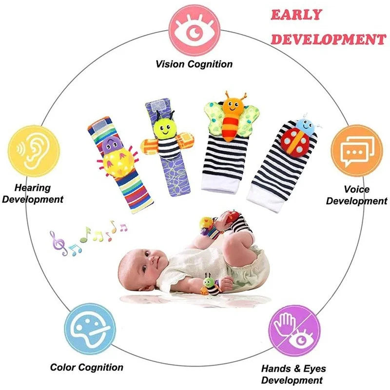 Set de Sonajeros y Muñequeras para Bebé – Estimulación y Diversión (0 a 24 meses)