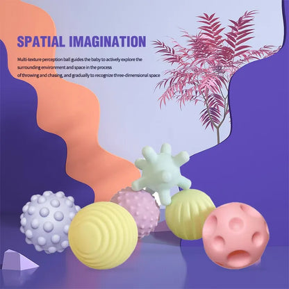 Set de 6 Pelotas Sensoriales para Bebés – Estimulación y Diversión