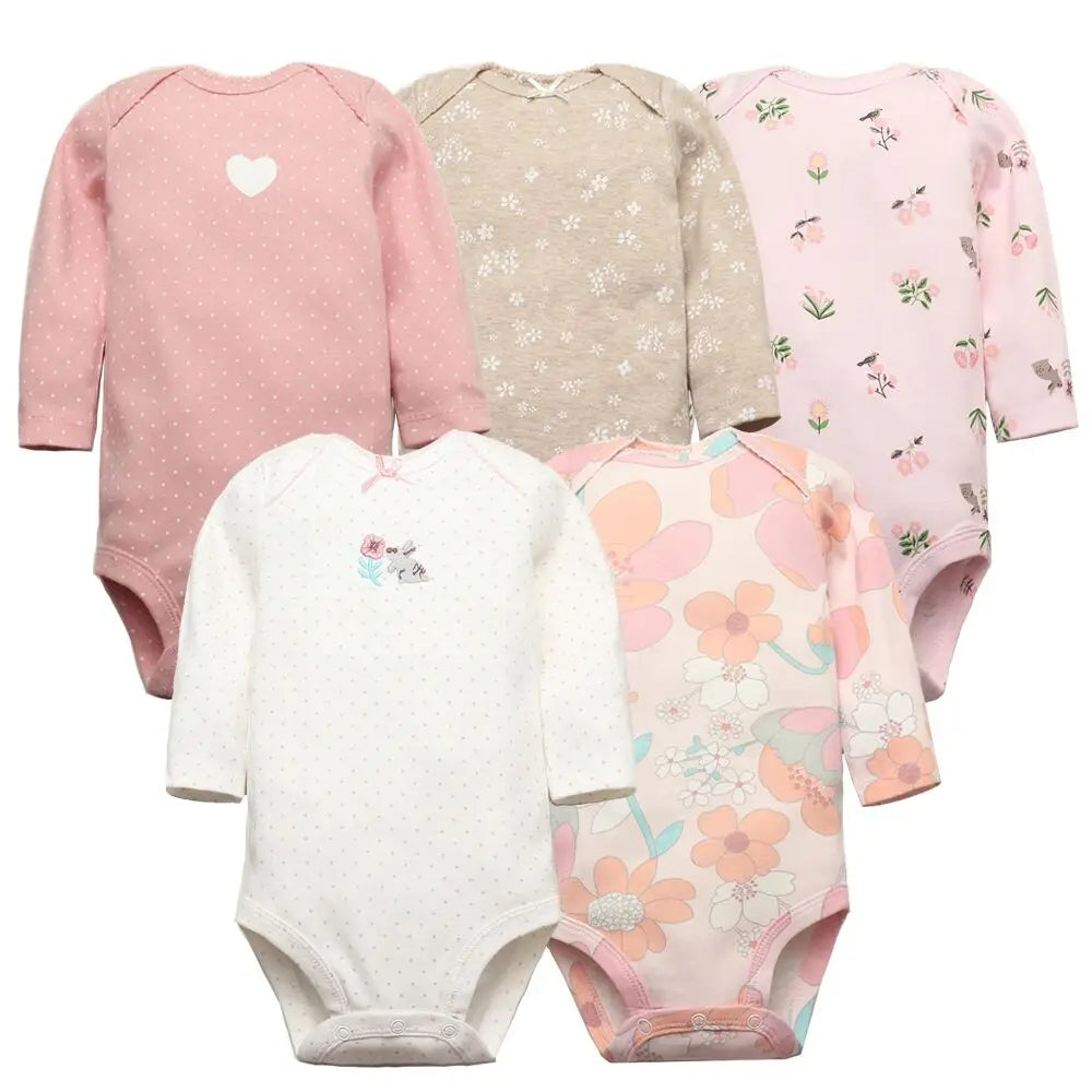 Set de 5 Bodys para Bebé Niño - 100% Algodón