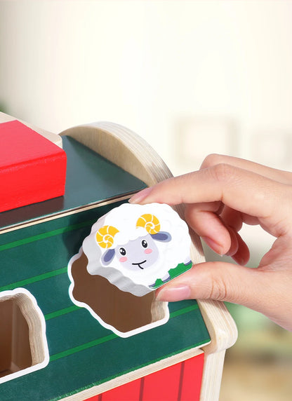 Granja de Madera Didáctica – Juego de Encaje para Bebés