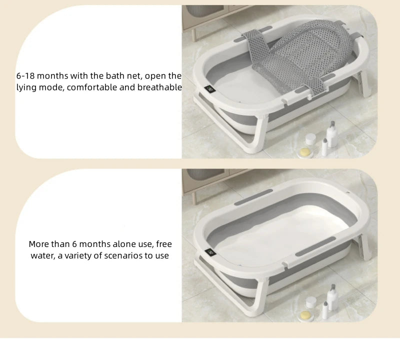 Tina de Baño Plegable para Bebé – Con Soporte Ergonómico