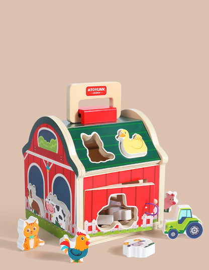 Granja de Madera Didáctica – Juego de Encaje para Bebés