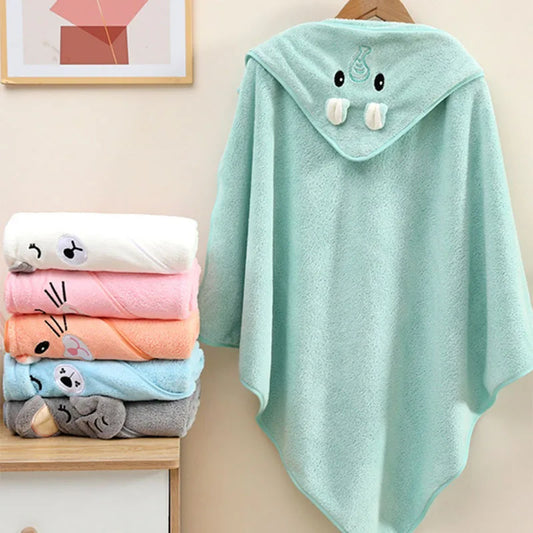 Toalla con Capucha para Bebé – Suave, Absorbente y Divertida