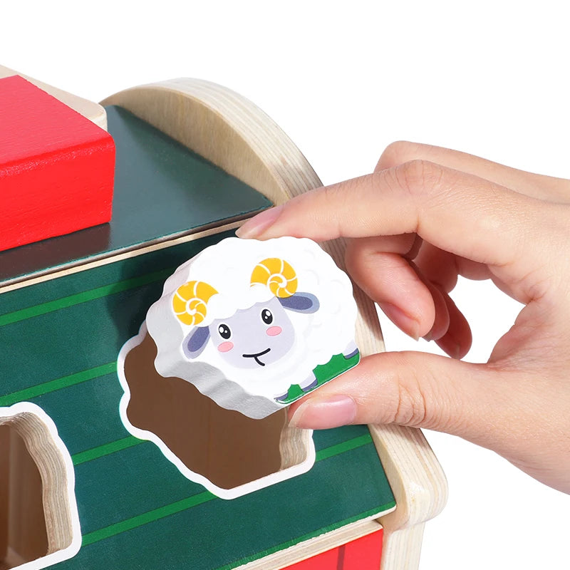 Granja de Madera Didáctica – Juego de Encaje para Bebés