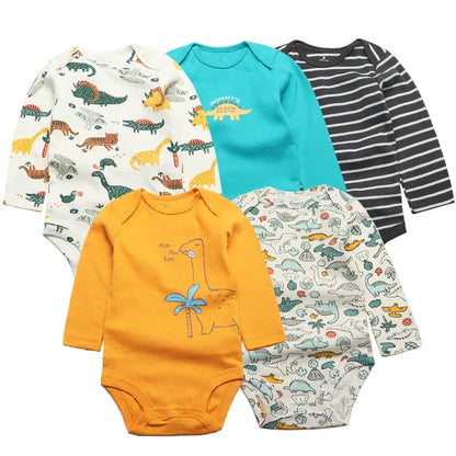 Set de 5 Bodys para Bebé Niño - 100% Algodón