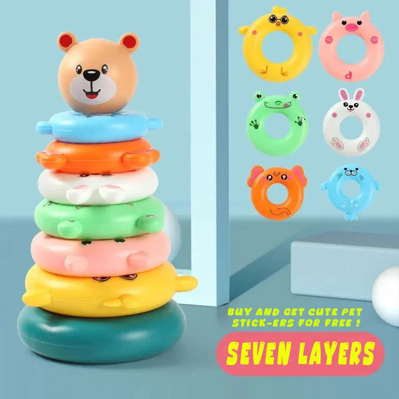 Torre de Anillos Apilables – Juguete Didáctico para Bebés