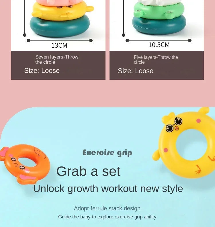 Torre de Anillos Apilables – Juguete Didáctico para Bebés