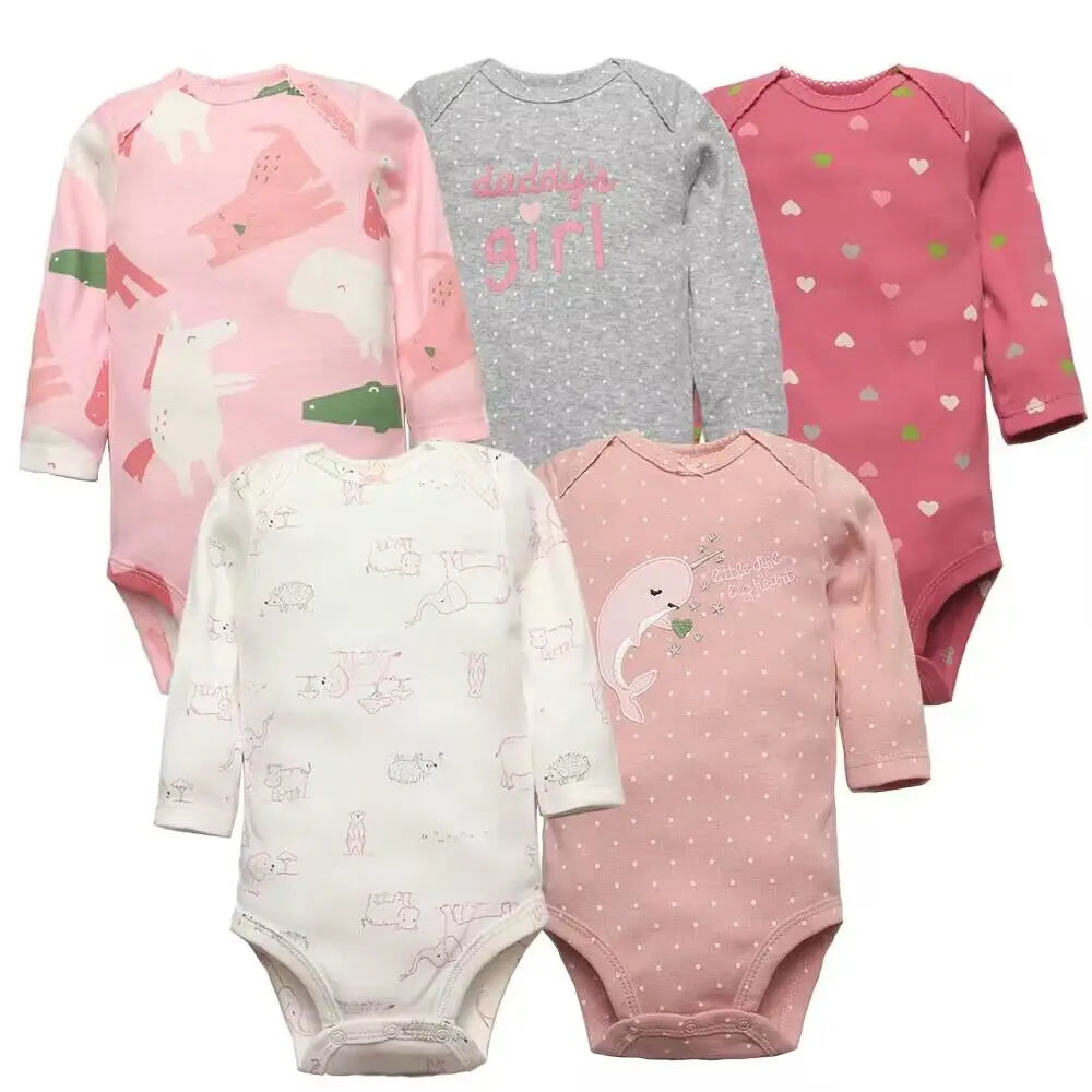 Set de 5 Bodys para Bebé Niño - 100% Algodón
