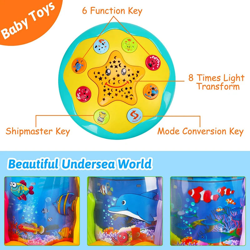 Set de Juguetes de Baño con Animales y Red de Pesca
