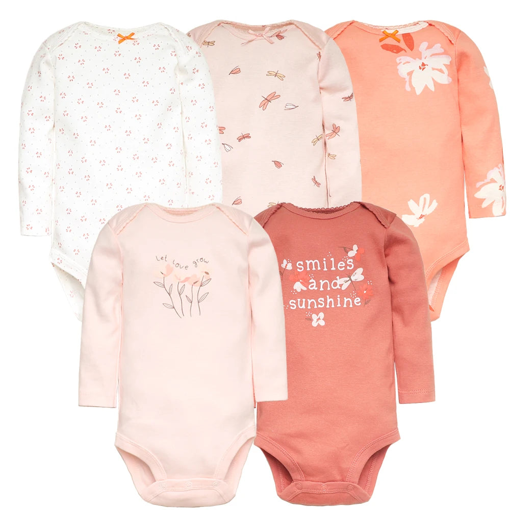 Set de 5 Bodys para Bebé Niño - 100% Algodón