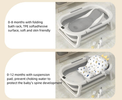 Tina de Baño Plegable para Bebé – Con Soporte Ergonómico