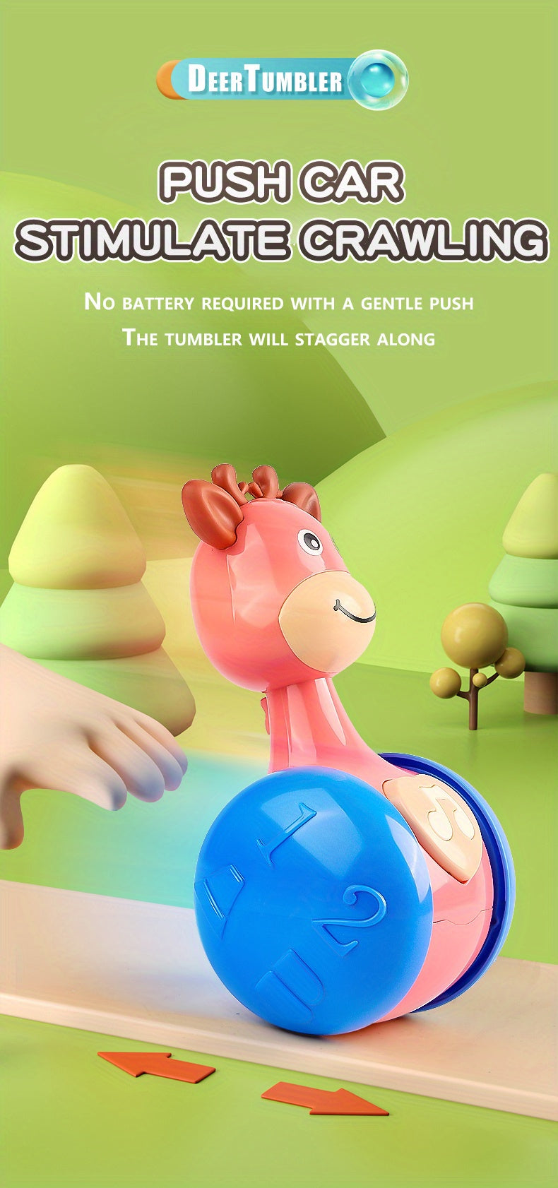 Juguete Rodante de Venadito – Roly Poly para Bebés