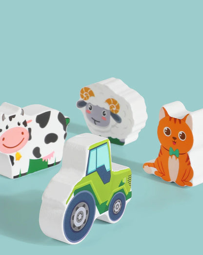 Granja de Madera Didáctica – Juego de Encaje para Bebés