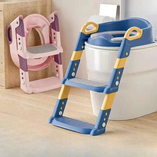 Asiento de Baño Infantil con Escalera Plegable – Entrenador Seguro y Ajustable