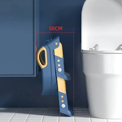 Asiento de Baño Infantil con Escalera Plegable – Entrenador Seguro y Ajustable