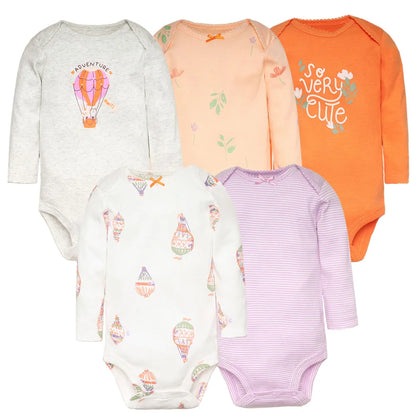 Set de 5 Bodys para Bebé Niño - 100% Algodón