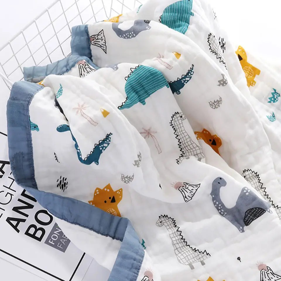 Manta de Gasa para Bebé – 6 Capas, 100% Algodón Suave y Transpirable