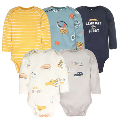 Set de 5 Bodys para Bebé Niño - 100% Algodón