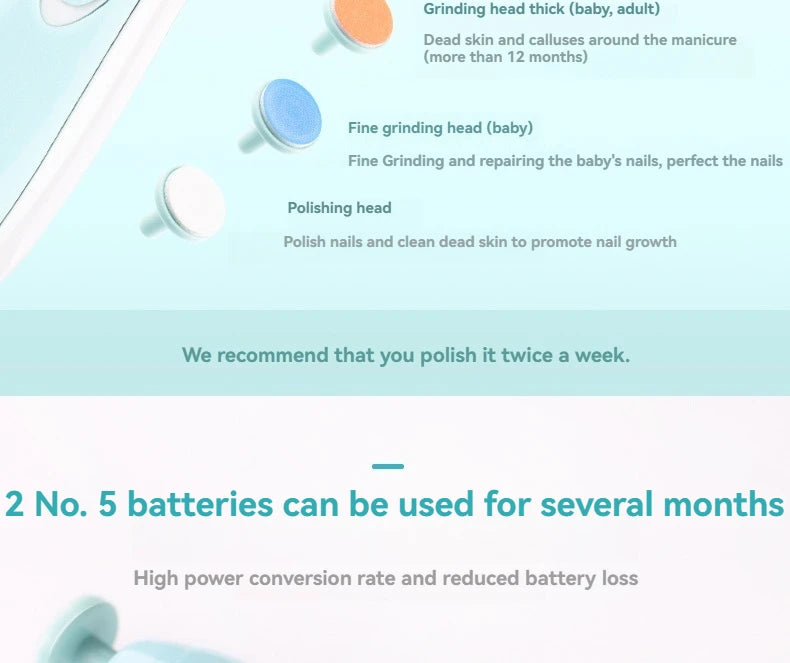 Lima Eléctrica de Uñas para Bebé (6 en 1)