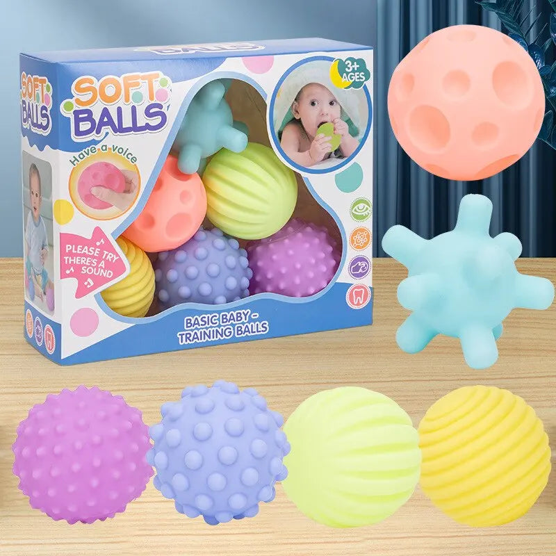 Set de 6 Pelotas Sensoriales para Bebés – Estimulación y Diversión