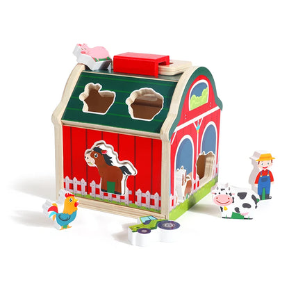 Granja de Madera Didáctica – Juego de Encaje para Bebés