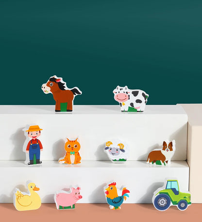 Granja de Madera Didáctica – Juego de Encaje para Bebés
